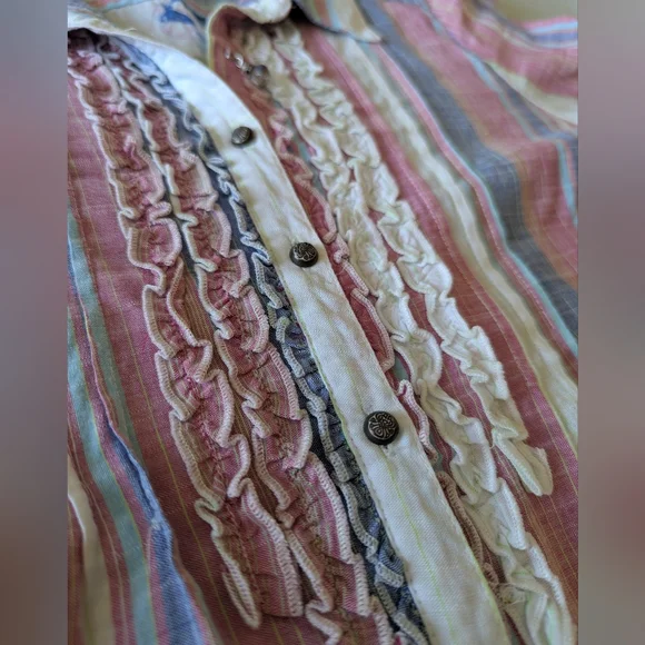 Anthropologie Aratta Silent Journey Cyrena Embroidered Floral Bird Shirt - Picture 6 of 10